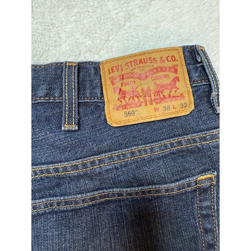 Levi's 569 Men's Loose Straight Leg Dark Wash Jeans Casual‎ Comfort Fit 38 x 32 - Picture 7 of 10